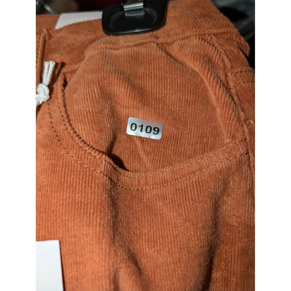 Jelly Jeans Corduroy‎ Pants Womens 9 Orange Very Good High Rise Raw Hem 0109